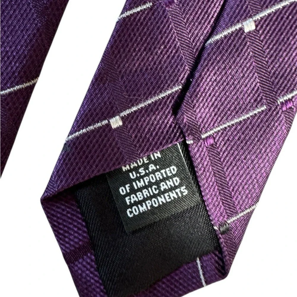 Murano Mens Silk Tie Striped Quiet Luxury Old Money Formal Career Purple